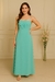 Vestido Longo de Alça c/ Detalhe de Flor - Crepe Duna - Nadilly