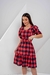 Vestido Intermediário de Manga e Cinto Xadrez - Sedinha - loja online
