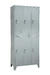 Locker metálico de 6 puertas cortas, ideal para el almacenamiento de pertenencias en vestuarios o áreas de trabajo.
