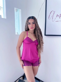 Imagem do 1405 -SHORT DOOL CYANE - ROSA/VERDE -