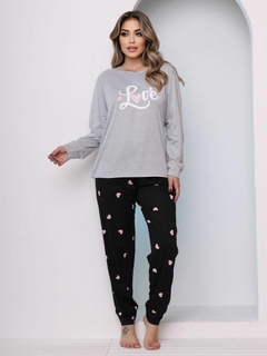886-PIJAMA FEMININO LONGO LOVE - comprar online