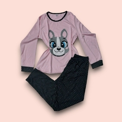 321-PIJAMA FEMININO ADULTO C/ PUNHO - comprar online