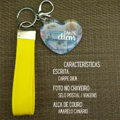 Chaveiro Coração com a palavra CARPE DIEM na internet
