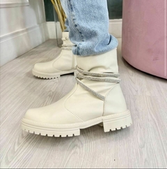 Coturno Chelsea Strass Off White