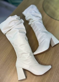 Bota Slouch Cano alto Off White Salto Geometrico - comprar online