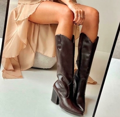 Bota Western Texana Couro legítimo Café Sem Detalhes - comprar online