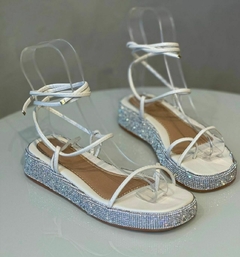 Flat Jóia amarração Branca Brilho - comprar online