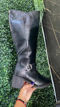 Bota Montaria Preta Fivela Salto Bloco - comprar online
