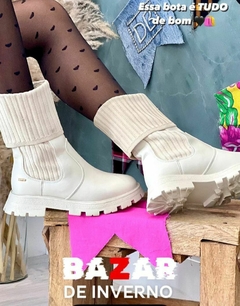 Bota Meia Off White 2 em 1