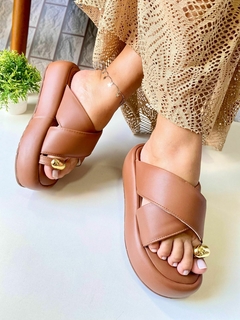 Flat Acolchoada Marrom - comprar online
