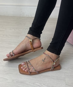 Rasteira Arco-Iris Marrom - loja online