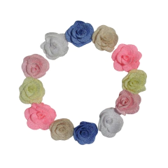 Aplique Flor de Tecido 3cm - Kit com 6 pares - comprar online