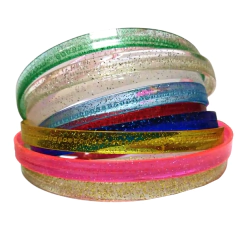 TIARA DE DENTINHO COM GLITTER 10MM - 12 UNIDADES SORTIDAS