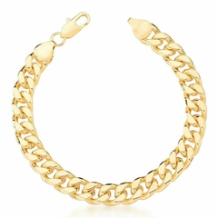 Pulseira de elos Groumet lisa banhada a ouro - comprar online