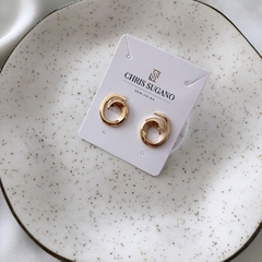 Brinco caracol com zircônias banhado a ouro - comprar online
