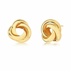 Brinco nó liso banhado a ouro - comprar online
