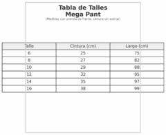 Mega Pant blue Jean frisa Talle 6 - comprar online