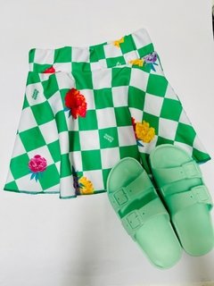 falda damero verde talle 16