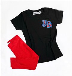 Remera Básica Negra JR talle 2