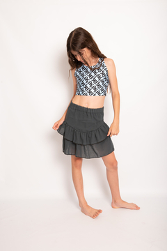 Falda volados gris talle L - comprar online