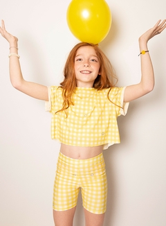 Remera Crop Vichy Amarillo talle 4