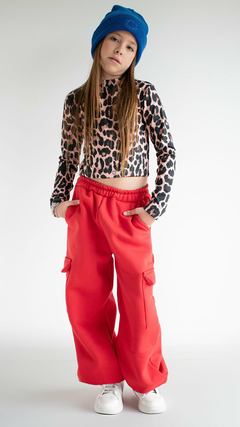 Pant Cargo ROJO frizado TALLE 8