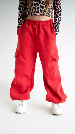 Pant Cargo ROJO frizado TALLE 8 - Juanita Rocker Mayoristas