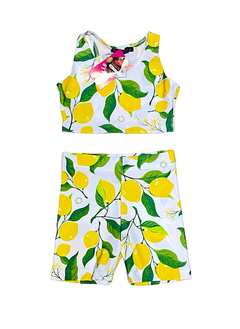 Conjunto top y bikers Limón talle 14 en internet