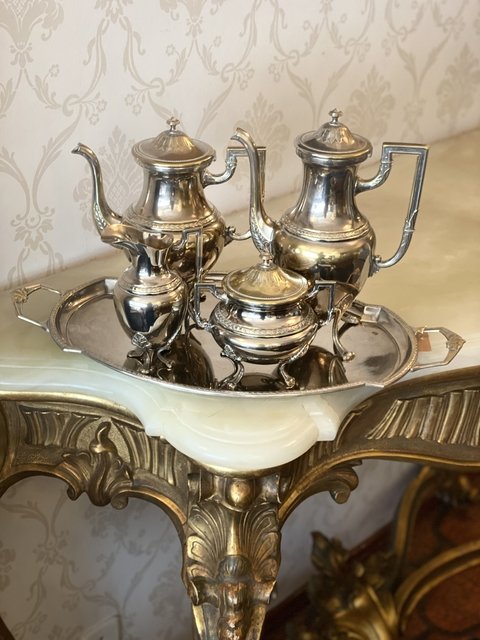 WMF - Conjunto para chá e café espessurado a prata alemã