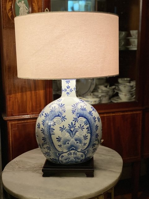 Abajur em porcelana oriental