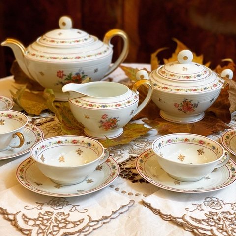 Serviço para chá Art Déco em porcelana Limoges