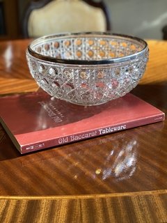 Centro de mesa em cristal Baccarat e borda em prata de lei - Art Rarus Antiquário