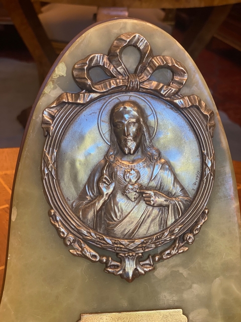 Placa representando Sagrado Coração de Jesus