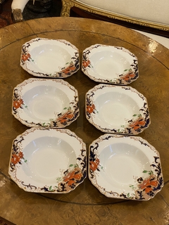Conjunto de 6 pratos ingleses fundos