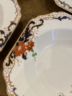 Conjunto de 6 pratos ingleses fundos - Art Rarus Antiquário