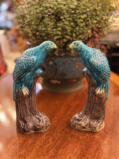 Imagem do Par de esculturas em porcelana Pássaros