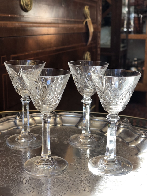 Conjunto de 4 taças para licor Baccarat