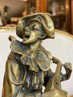 Escultura em bronze Pierrot - Art Rarus Antiquário