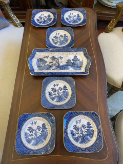 Conjunto em porcelana japonesa decoração “willow” - Art Rarus Antiquário