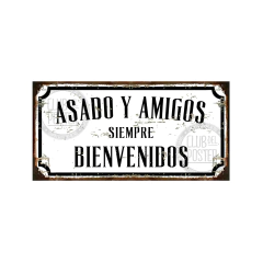 Asado y amigos siempre bienvenidos negra