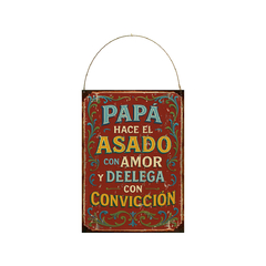 Fileteado Papa hace el asado con amor - comprar online