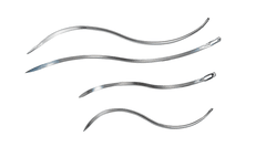 AGULHA DE SUTURA EM S - 11 cm - OLHO REDONDO KABER - AÇO INOX (Pct com 06 unid.)