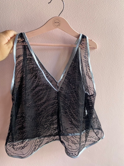 Blusa Hellen Preta com Cinza - comprar online