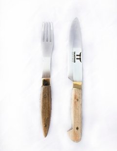 Juego De Cubiertos Asado Taio Taio Acero 14cm C/ Funda Cuero - comprar online