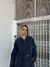 golden blue leather coat