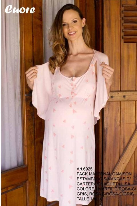 Camisón Maternal con Mañanita "Poema Íntimo"