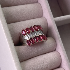 Anillo circones rojos y blancos - comprar online