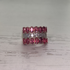Anillo circones rojos y blancos