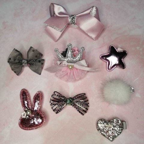 Set de Pinches princesas rosado