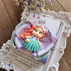Laço G Biscuit - Princesa Ariel - Laços Fazendo Arte - Loja de Laços - Faça sua encomenda! 